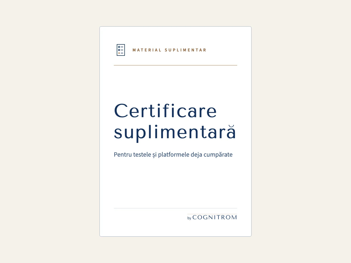 Cutia „Certificare suplimentară”, material suplimentar Cognitrom
