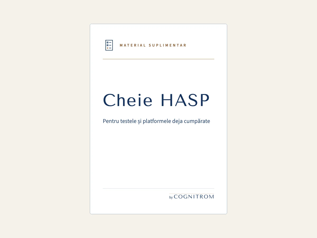 Cutia „Cheie HASP”, material suplimentar Cognitrom