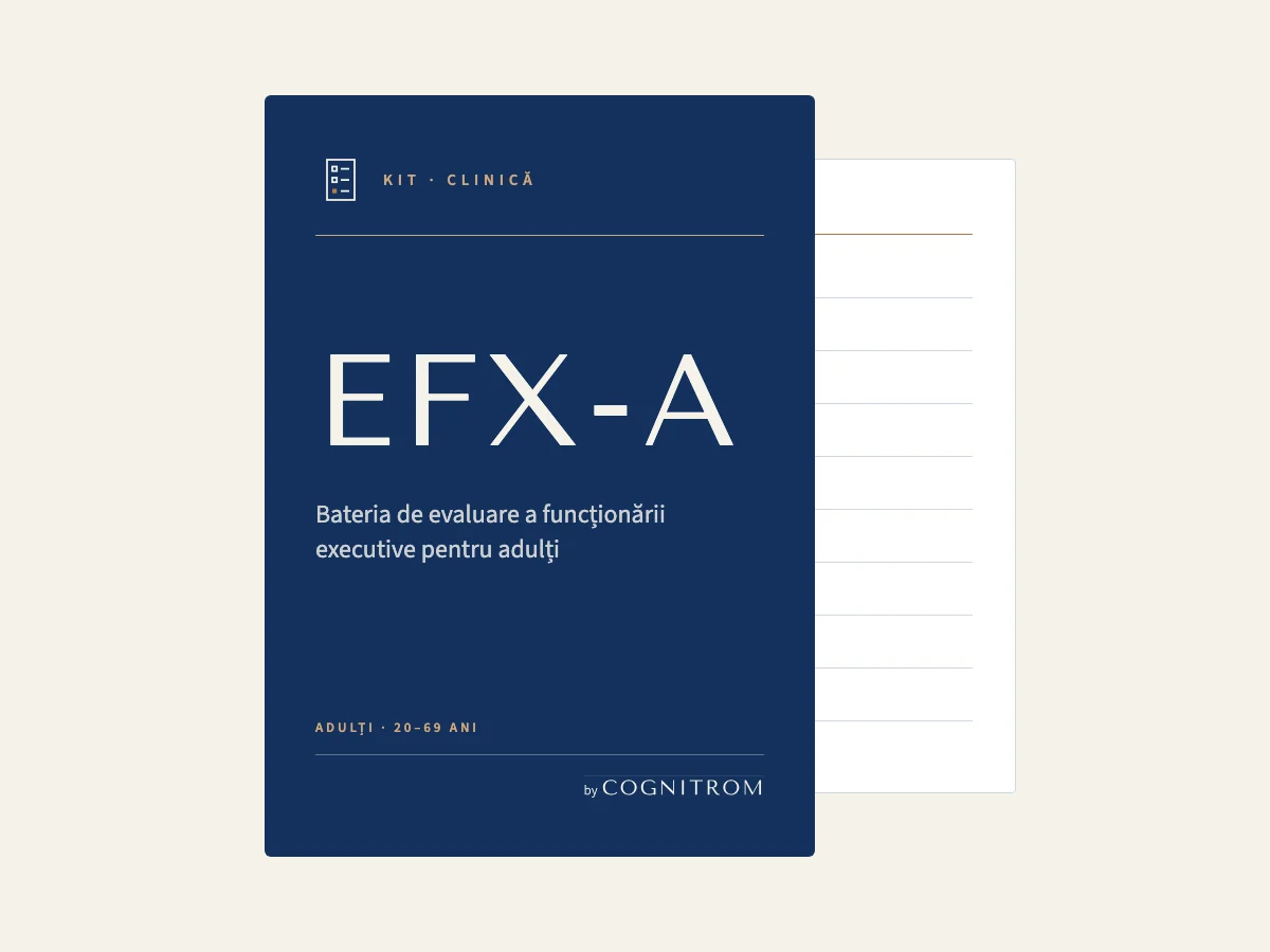 Cutia kitului EFX-A: Bateria de evaluare a funcționării executive pentru adulți, Cognitrom